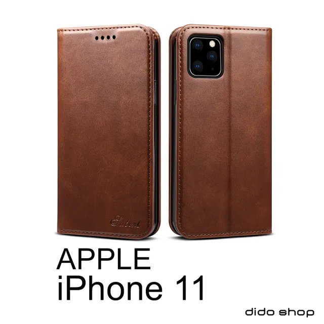 【Didoshop】iPhone 11 6.1吋 簡約系列 小牛紋可插卡翻蓋手機皮套(FS183)