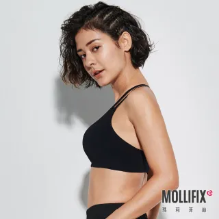 【Mollifix 瑪莉菲絲】A++活力雙肩帶舒活BRA、瑜珈服(黑)