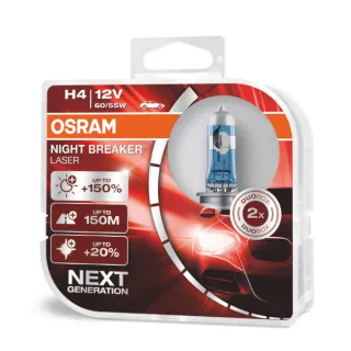 【Osram 歐司朗】耐激光 H4 加亮150%汽車燈泡(公司貨《送 運動毛巾》)