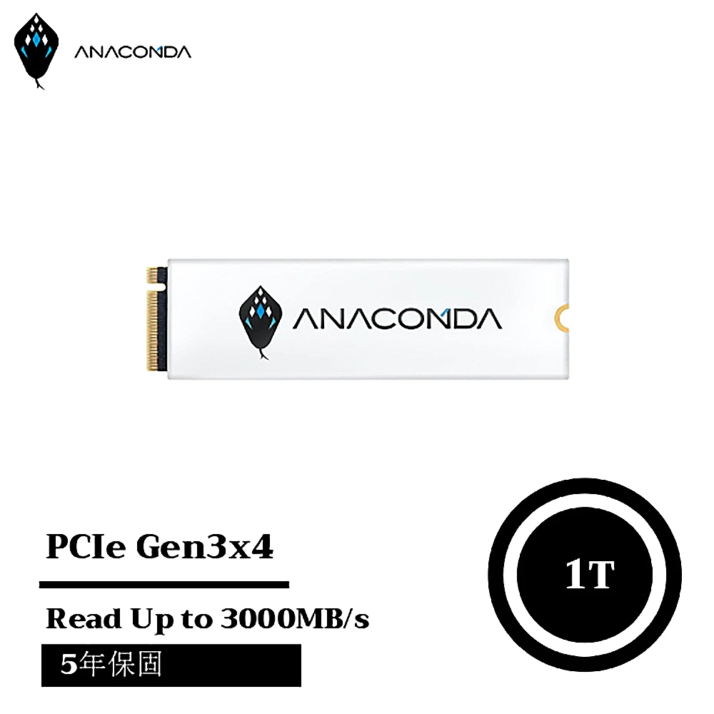 【ANACOMDA 巨蟒】i3 1TB PCIe Gen3x4 NVMe SSD固態硬碟