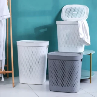 【MGSHOP】加蓋大容量洗衣籃髒衣籃(大款2色)