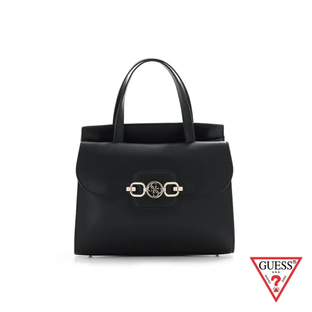 【GUESS】女包-女包-都會時尚純色飾扣手提包-黑(VG811306BLA)
