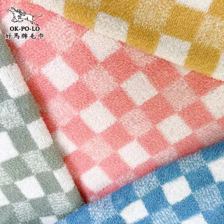 【OKPOLO】台灣製造小格子吸水毛巾-12入組(吸水厚實柔順)