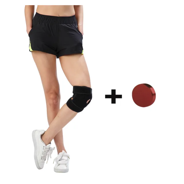【菁炭元素】台灣製-鍺磁石系列開運護膝保健組-鍺護膝+鍺磁力貼(痠痛藥布 痠痛藥膏 磁力項圈 按摩)