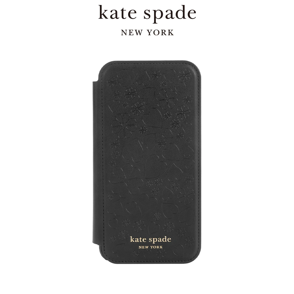 Kate Spade Iphone 12 Pro Max 6 7吋壓花手機保護皮套 幸運心黑 Momo購物網