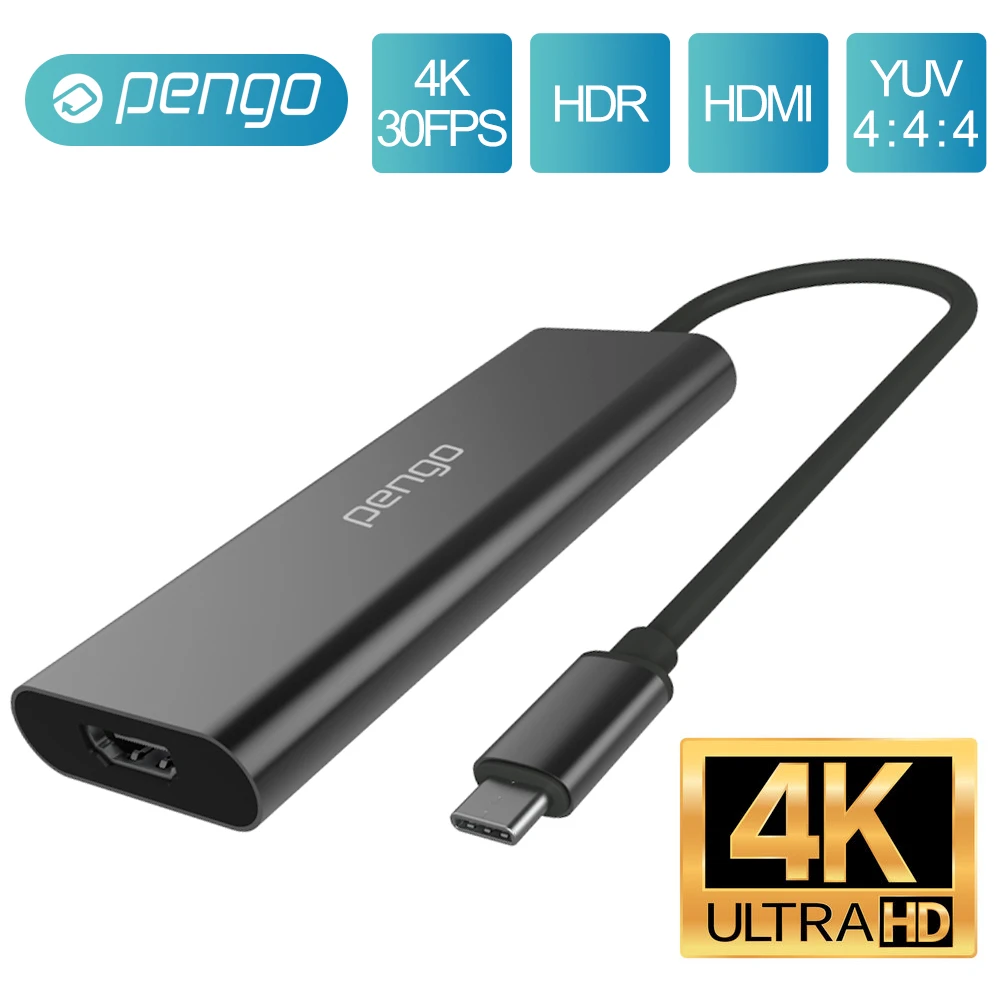 【Pengo】4K HDMI to USB-C 影像擷取器 直播遊戲 • 影片錄製 • 隨插即用 • Game Capture