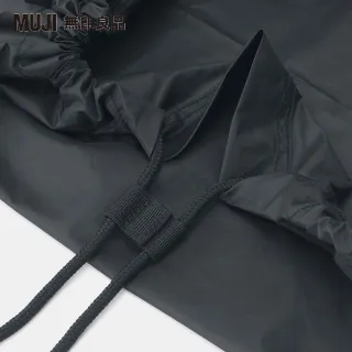 【MUJI 無印良品】聚酯纖維可攜式束口購物袋黑色