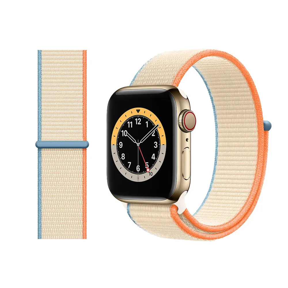 【The Rare】Apple watch Series 8/7/SE/6/5/4/3/2/1 尼龍編織回環錶帶 運動腕帶 替換帶(iWatch通用錶帶)