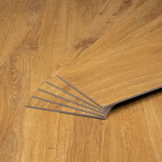 【樂嫚妮】免膠仿木紋地板-加大款 木地板 質感木紋地板貼 LVT塑膠地板 防滑耐磨 自由裁切 60片/4坪 韓國製