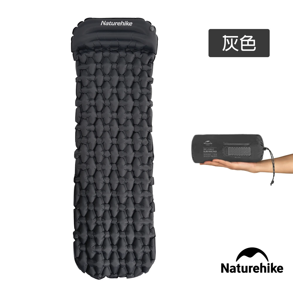 【Naturehike】FC-12輕量級便攜菱紋帶枕單人加厚睡墊 防潮墊 帶枕款(台灣總代理公司貨)