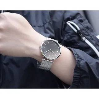 【COACH】紳士銀色圓框 黑面 米蘭錶帶 情人節/父親節(CO14602144)