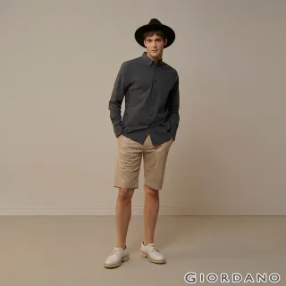 【GIORDANO 佐丹奴】男裝素色休閒短褲(14 卡其)