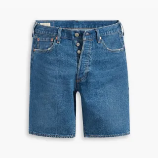 【LEVIS】男款 501膝上牛仔短褲 / 深藍基本款 / 彈性布料-熱賣單品