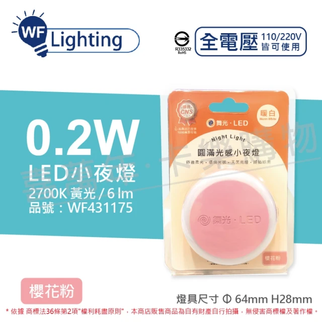 【DanceLight 舞光】LED 0.2W 2700K 黃光 全電壓 馬卡龍蘋果綠 圓滿光感小夜燈_ WF431214