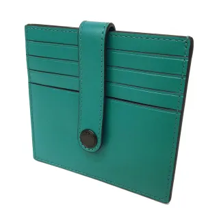 【COACH】滑面牛皮信用卡/證件/名片夾/卡夾(藍綠)
