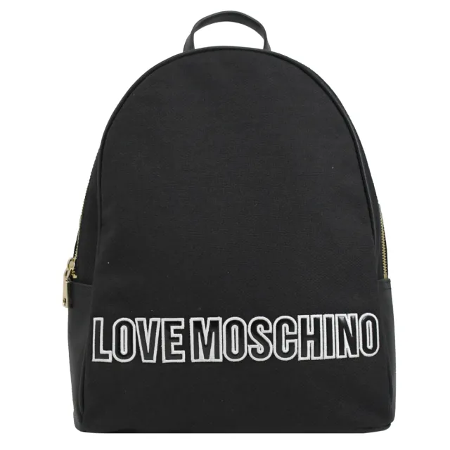 【MOSCHINO】LOVE MOSCHINO 素雅帆布手提旅用包後背包(黑)