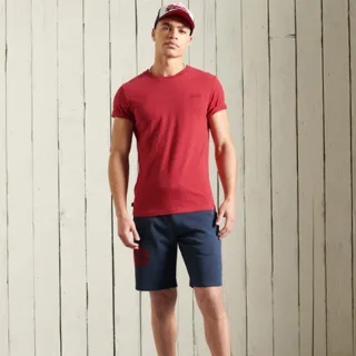【Superdry】男裝 短袖T恤 有機棉素T OL VINTAGE EMB(深紅)