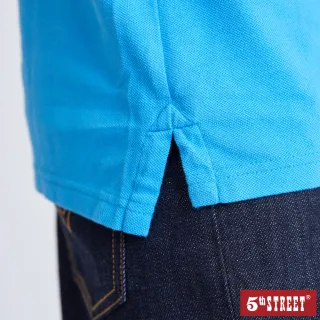 【5th STREET】男配色素面短袖POLO衫-水藍