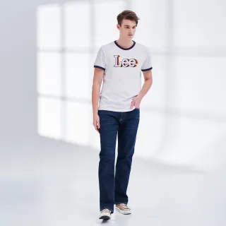 【Lee】立體重疊 大Logo 男短袖T恤-經典白
