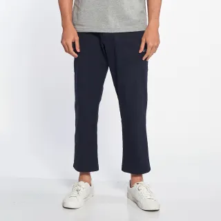 【JEEP】男裝 簡約品牌LOGO刺繡長褲(深藍)