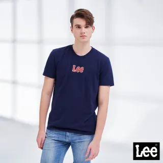 【Lee】立體小Logo 男短袖T恤-海軍藍