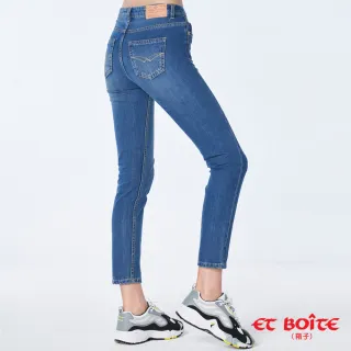 【BLUE WAY】女款 彈性 高腰 小直筒9分褲 牛仔褲- ETBOITE箱子