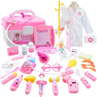 【JoyNa】醫生玩具 護士醫療手提箱玩具組 啟發職業(附醫師服.角色扮演.扮家家酒)