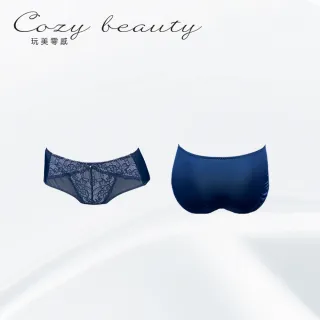 【Swear 思薇爾】Cozy beauty系列M-XL蕾絲中低腰平口女內褲(沉靜藍)