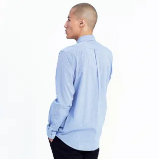 【U.S. POLO ASSN.】細格紋長袖襯衫-藍色格(百搭時尚)