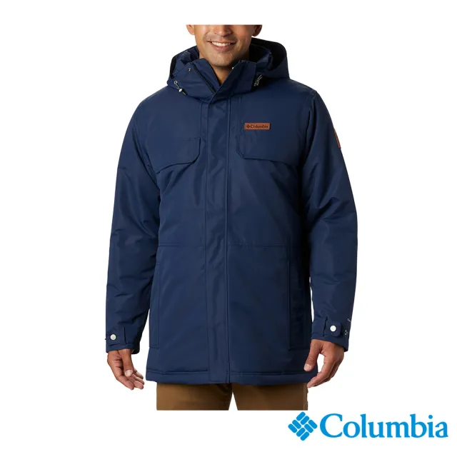 【Columbia 哥倫比亞】男款- Omni-Tech防水保暖連帽外套-深藍(UWE12490NY / 機能.防水.發熱)