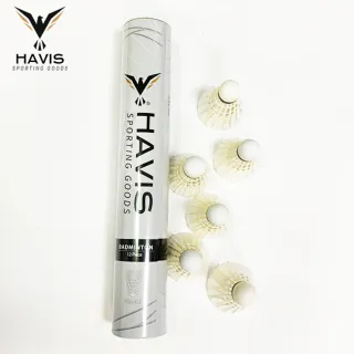 【HAVIS】H016-6練習級羽毛球-12入(適合一般初學者 羽毛球 羽球 練習羽毛球 軟木羽毛球 鴨毛羽毛球)