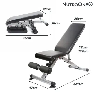 【NutroOne】多角度可摺健身椅(9段調節角度/可折疊/易組裝)
