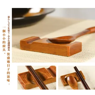 【餐廚用品】日式木質餐具匙筷架2入組(原木 筷托 餐廳 餐桌整理 湯匙 筷子 飯匙 兩用 置物架)