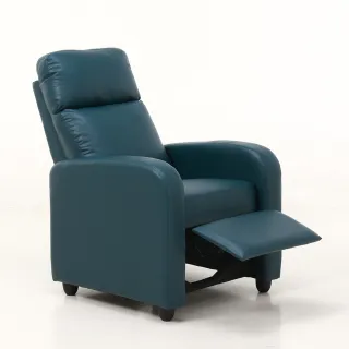 【H&D 東稻家居】WOLK經典無段式皮質休閒椅-7色可選(可仰頃躺椅 美甲椅 單人沙發)