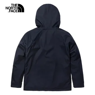 【The North Face】北面男款海軍藍防水透氣連帽衝鋒衣｜5JZJRG1