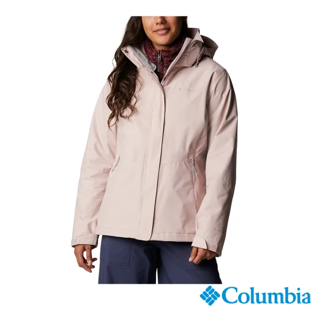 【Columbia 哥倫比亞】女款-Omni-Tech防水刷毛保暖兩件式外套-粉紅(UWR09190PK  / 保暖.防水.兩件式)