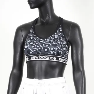 【NEW BALANCE】New Balance 女 運動內衣 中強度 運動 訓練 吸濕 排汗 貼合 豹紋 黑(WB91035AMP)