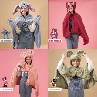 【Zoobies】美國ZOOBIES迪士尼造型暖暖披風毯(迪士尼/連帽/保暖毯/懶人毯)