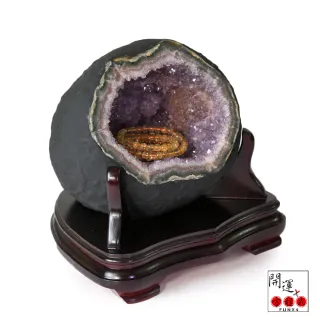【開運方程式】烏拉圭錢袋子聚寶盆紫水晶洞AGU206(開口笑招財圓型紫晶洞)
