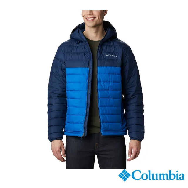 【Columbia 哥倫比亞】男款- Omni-Heat保暖連帽外套-深藍(UWE11510NY / 防潑水.發熱.機能)