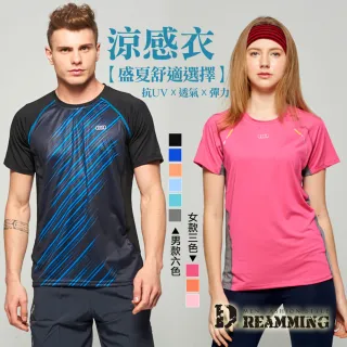 【Dreamming】UV防護吸濕速乾彈力圓領短T 涼感衣(共九色)