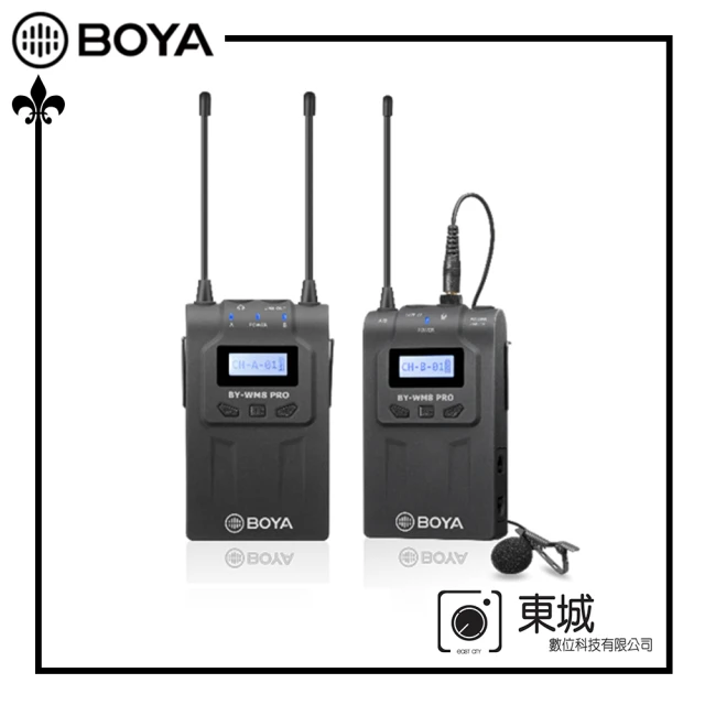 【BOYA 博雅】BY-WM8 Pro-K1 一對一超高頻雙通道無線麥克風(東城代理商公司貨)