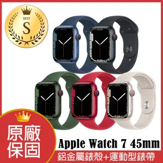 【Apple 蘋果】S 級福利品  Apple Watch Series 7 GPS+LTE 45 公釐鋁金屬錶殼搭配運動錶帶