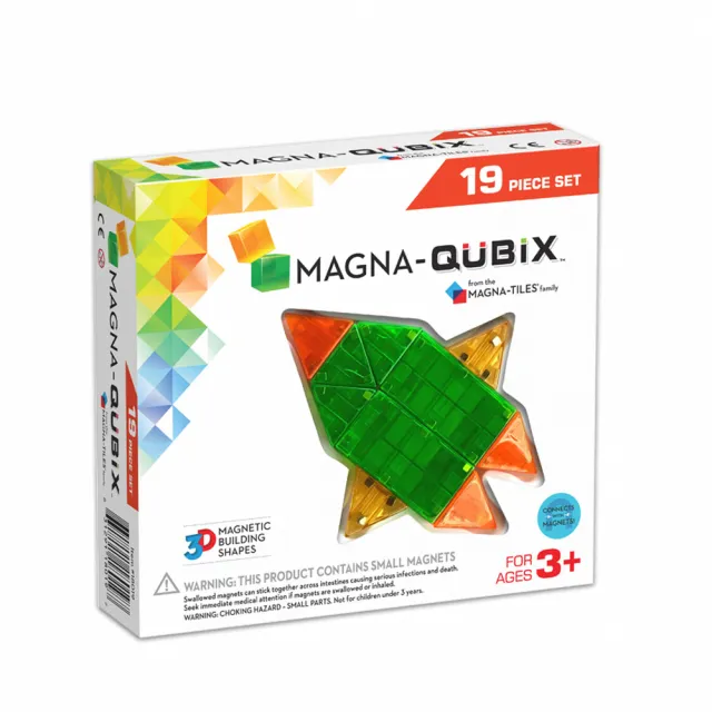【Magna-Qubix】磁力積木19片(會透光的彩色積木)