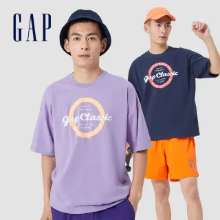 【GAP】男女同款 厚磅密織 親膚系列 Logo清爽亮色短袖T恤(多色可選)