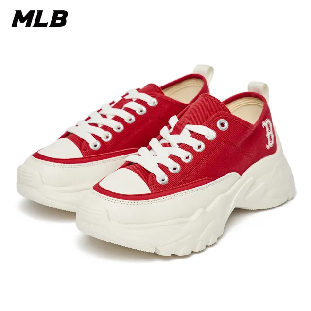 【MLB】低筒帆布老爹鞋 Chunky Low系列 波士頓紅襪隊(3ASHUL22N-43RDS)