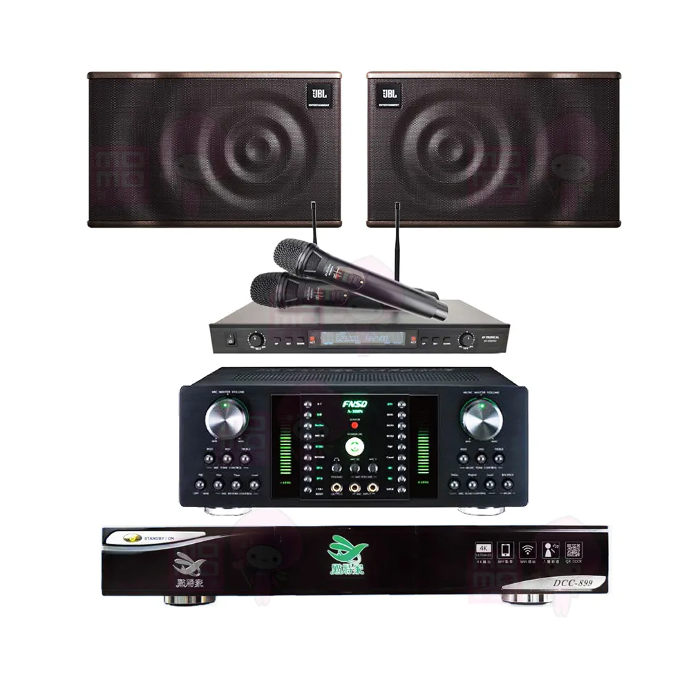 【點將家】點歌機4TB+大功率擴大機+無線麥克風+喇叭(DCC-899+FNSD A-300N+SR-889PRO+JBL MK08)