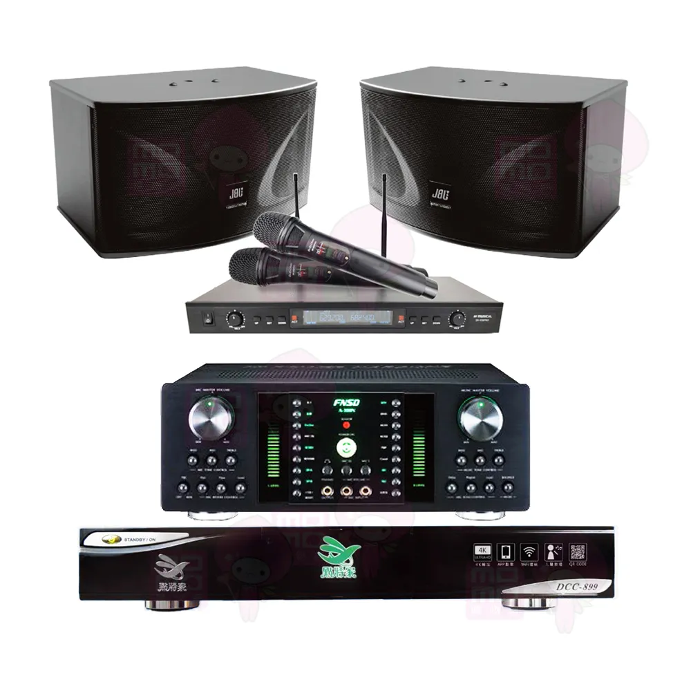 【點將家】點歌機4TB+擴大機+無線麥克風+喇叭(DCC-899+FNSD A-300N+SR-889PRO+JBL Ki110)