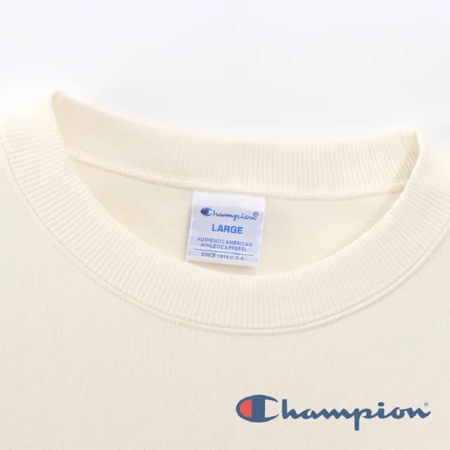 Champion】官方直營-BASIC草寫Logo內刷毛長袖大學Tee-男(白色) - momo