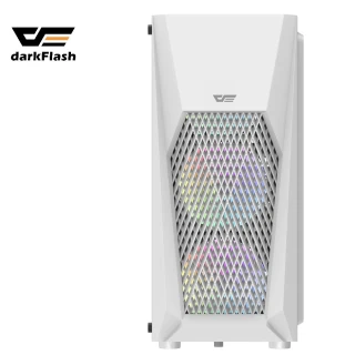 【darkFlash】DK150 白色 ATX 電腦機殼(含炫彩固光風扇*3)